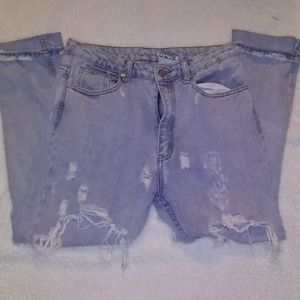 UNIF Lightwash Distressed Boyfriend Jeans